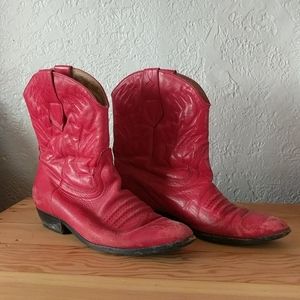 Jasper Red Cowboy Boots Red Ankle Boots Southwest